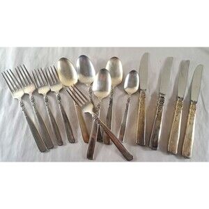 Prestige Gay Adventure Flatware 14 Piece Forks Spoons Knives 1955 Mid Century